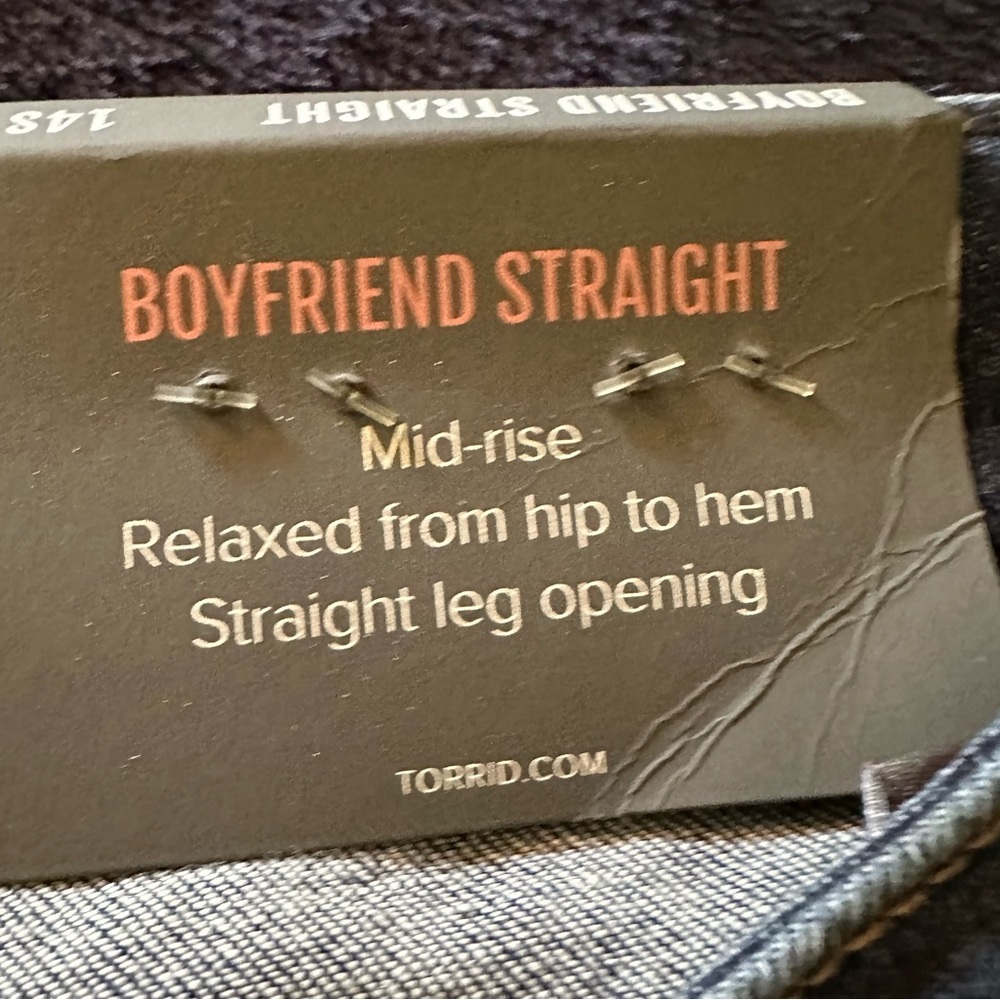 Torrid Dark Blue Straight Leg Jeans - Picture 4 of 5